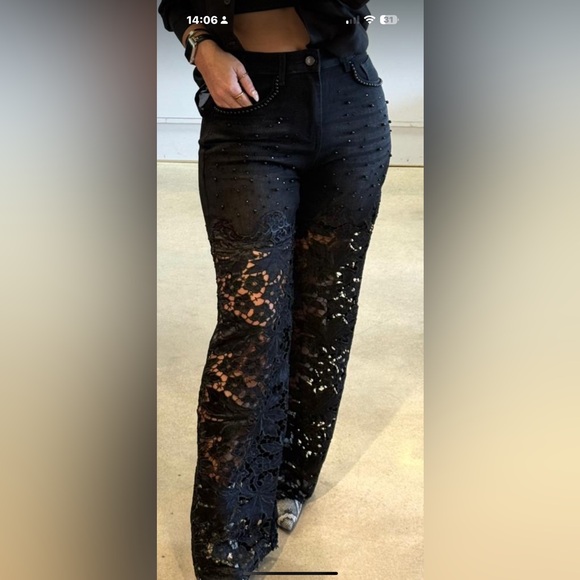 BACK IN STOCK Elegant Black Lace Women Jeans
